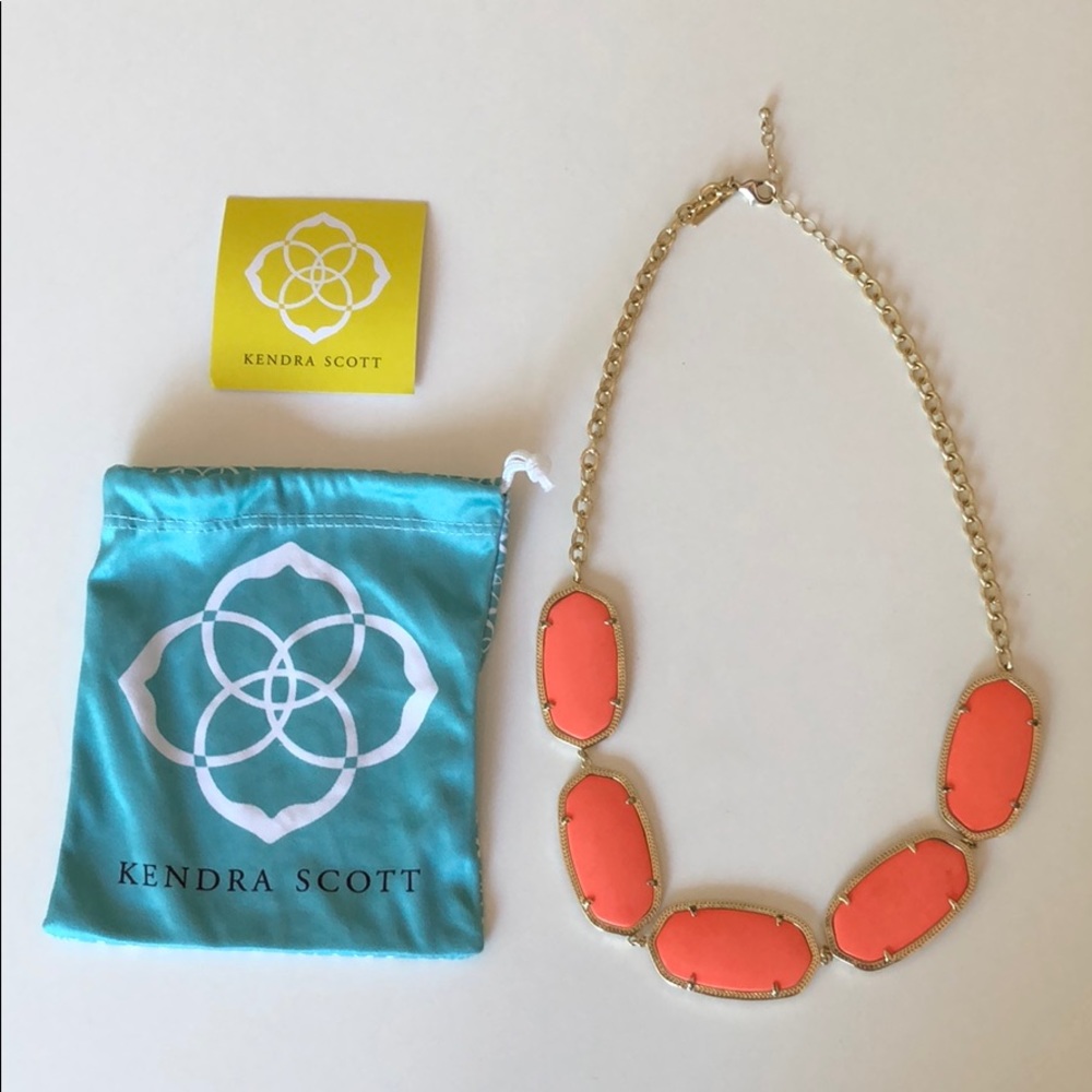 Kendra Scott Orange & Gold Valencia Necklace RARE